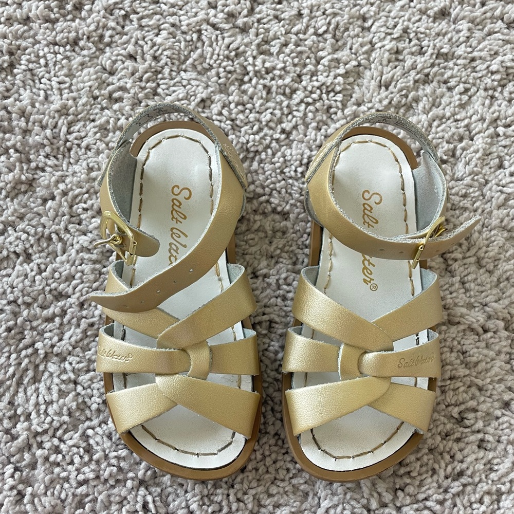 Salt Water Sandals by Hoy - Shiny Gold Kids Sandals